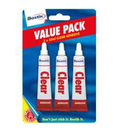 Bostik Clear Adhesive Value Pack 3X25ml.